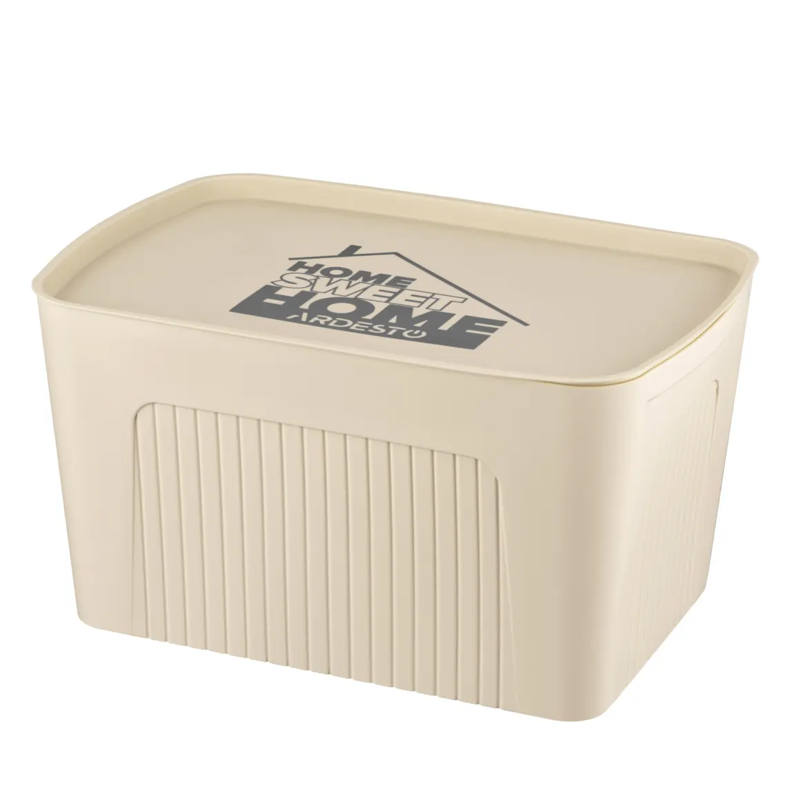 შესანახი კონტეინერი Ardesto Storage box with lid 45.5x31x24.5cm, 23l, plastic PP, beige
