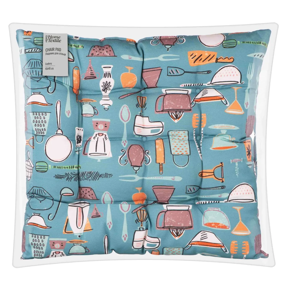 სკამის ბალიში Ardesto Sitpad Cookery 40x40cm, 90% polyester, 10% cotton