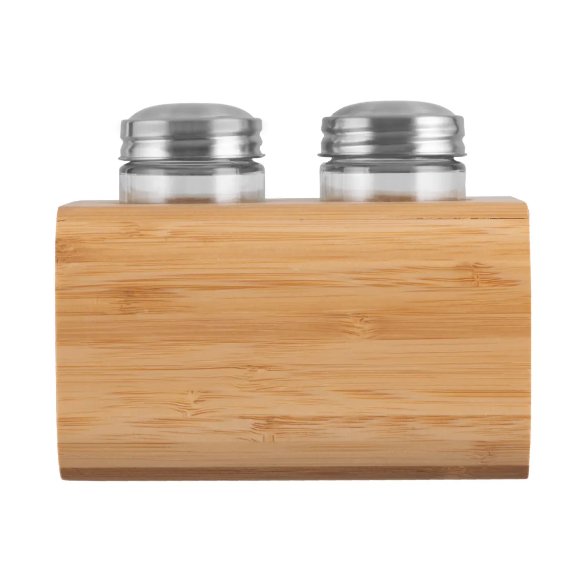 სამარილე ARDESTO Salt and pepper set Midori, 3 pcs, 80ml, 13.5x11x11cm, bamboo, stainless steel, glass, plastic