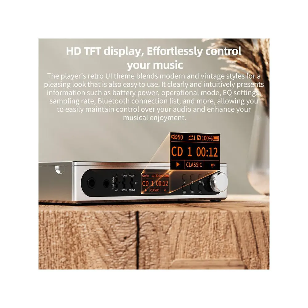 CD პლეერი FiiO DM15 R2R DAC Portable Bluetooth CD Player Hi-Res Silver