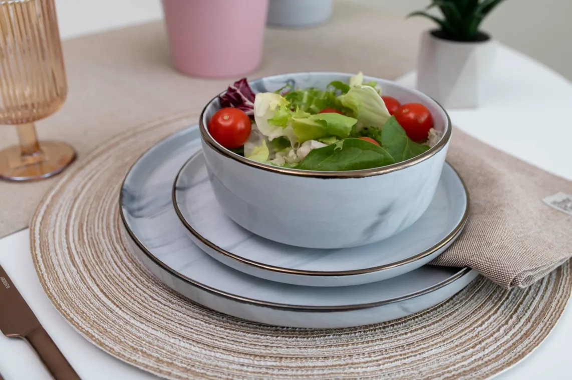 თეფში Ardesto Dessert plate Marmo, 19cm, ceramics, white