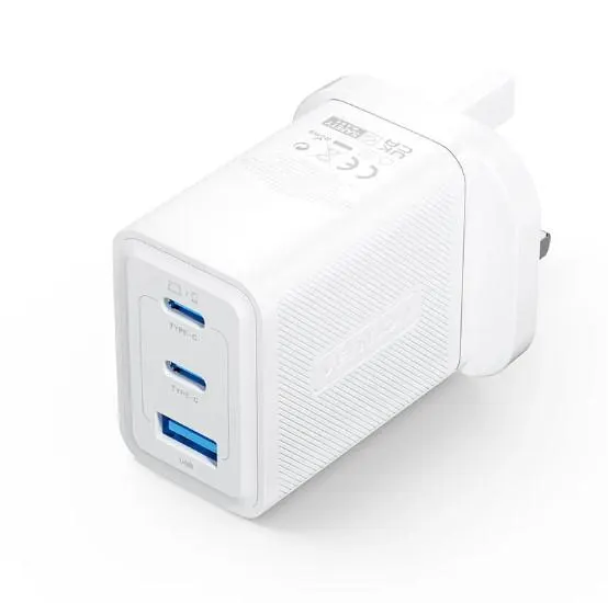 დამტენი FERW0-EU 3-Port, VENTION, Power Supply, 3-Port USB (C + C + A) GaN Charger (65W/65W/30W) EU-Plug White.