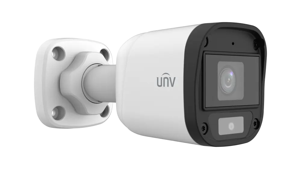 ანალოგური კამერა 2MP 2.8mm, Bullet, ColorHunter Warm Light, Mic, Uniview UAC-B112-AF28-W