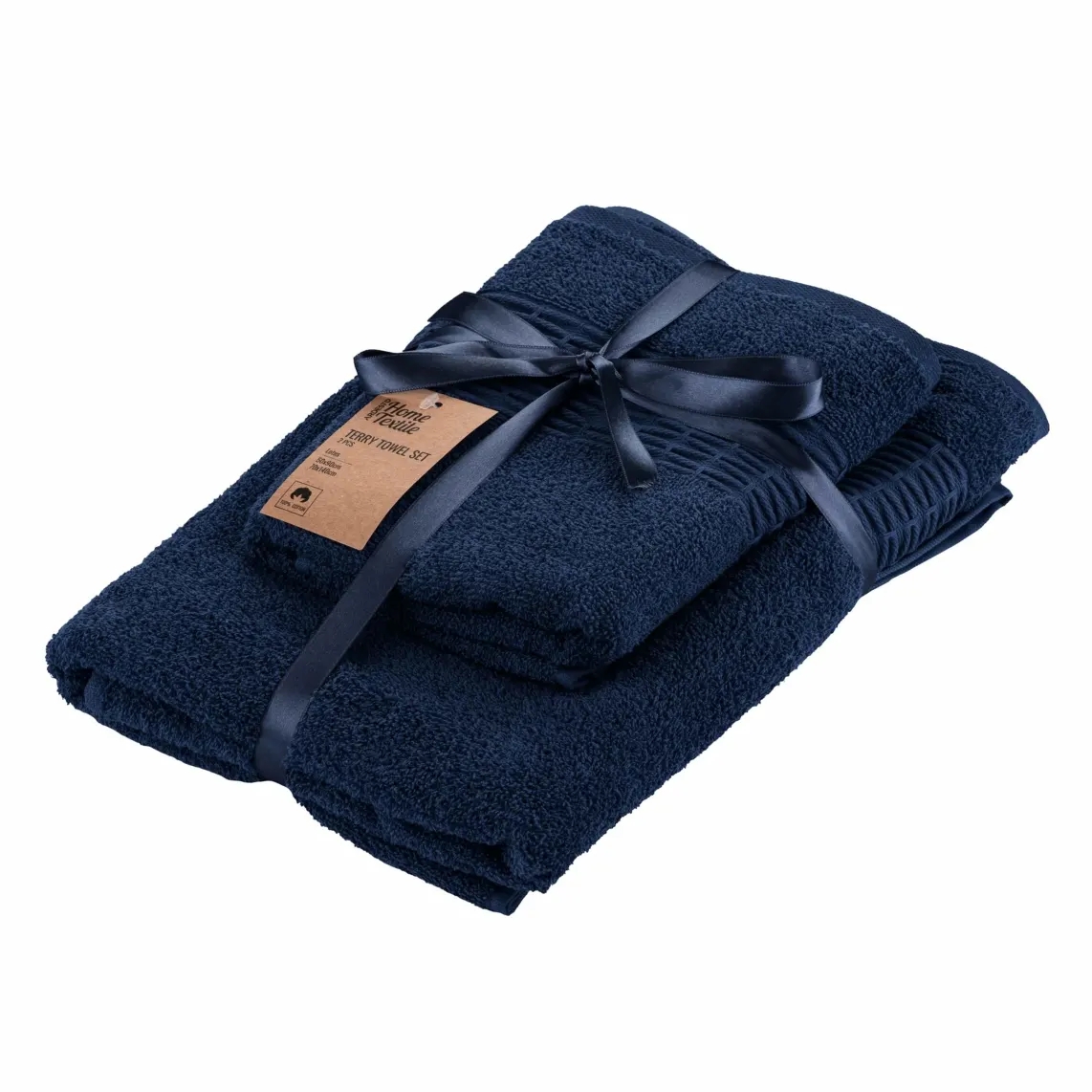 Ardesto Terry towel set Lotus 50x90cm, 70x140cm, 2pcs, 100% cotton, dark blue