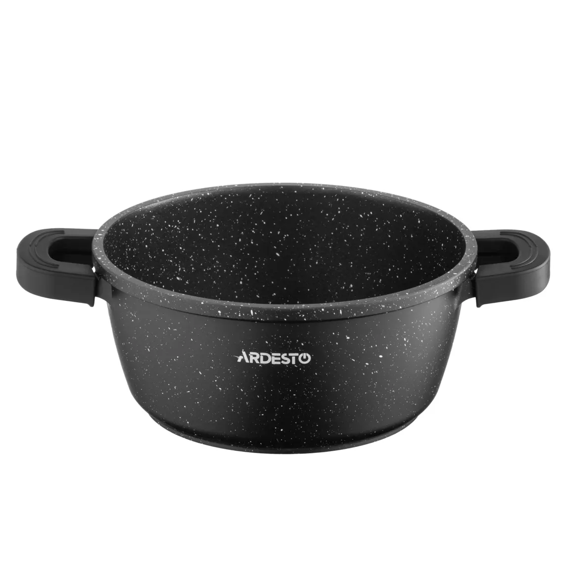 ქვაბი Casserole with glass lid ARDESTO Gemini Anzio, 1.8l, aluminium, black