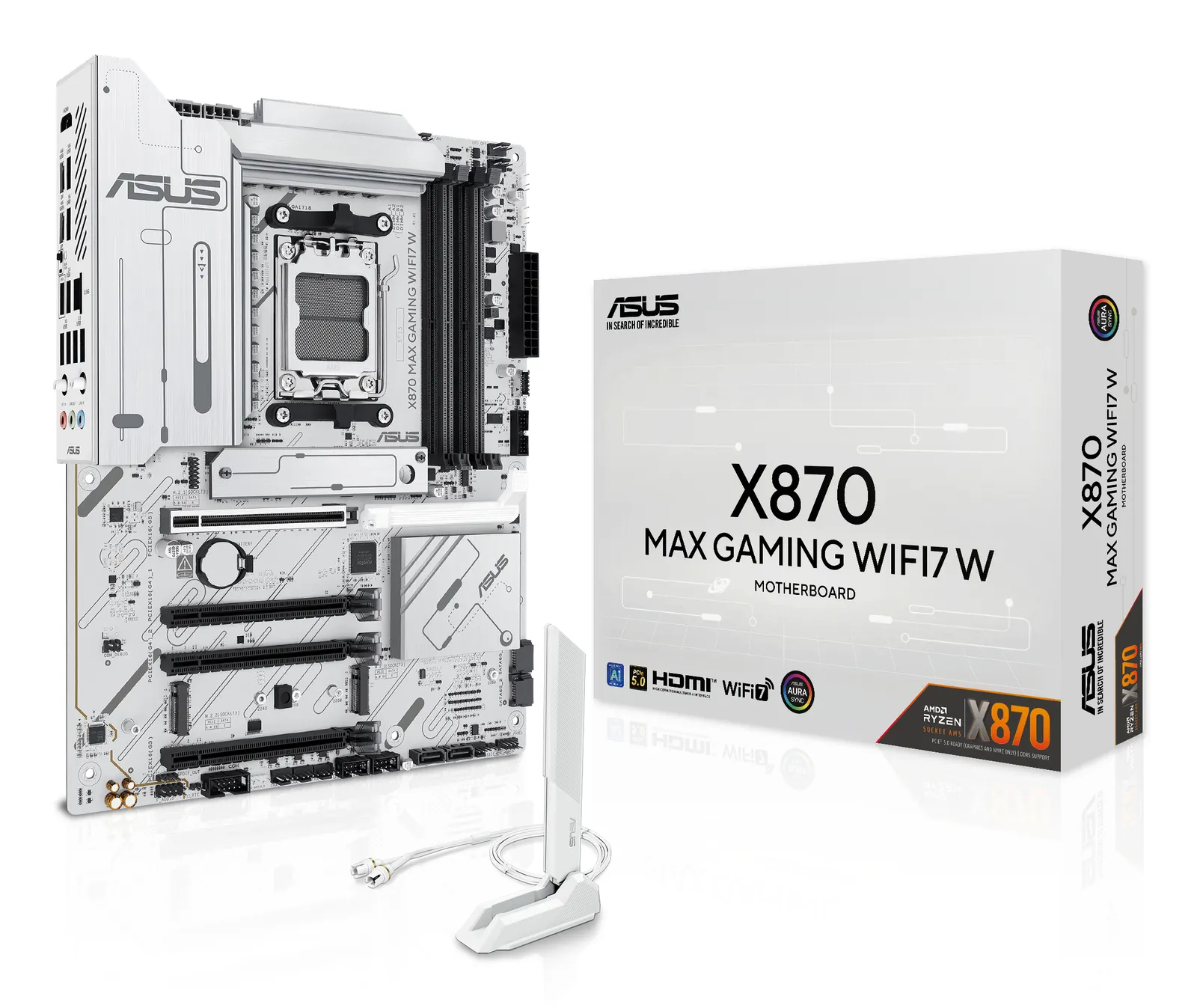 დედაპლატა ASUS Motherboard X870 MAX GAMING WIFI7 W sAM5 X870 4xDDR5 M.2 HDMI USB Type-C WiFi BT ATX white