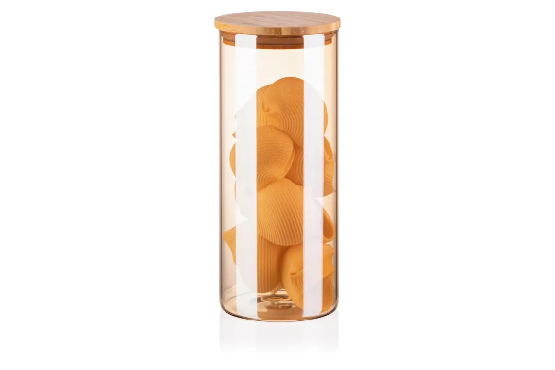 შუშის ქილა Ardesto Jar Golden Moon, 1000ml, glass, bamboo, round, golden