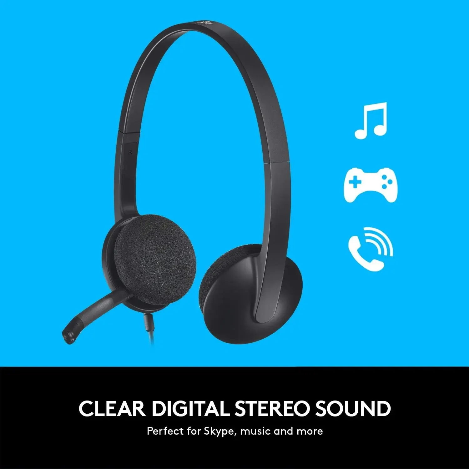 Logitech, H340 Computer USB Headset Black