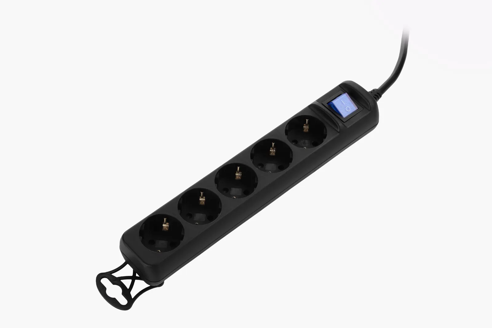 დამაგრძელებელი 2E power strip 5XSchuko switch, 3G*0.75mm2, 1.8m, Black