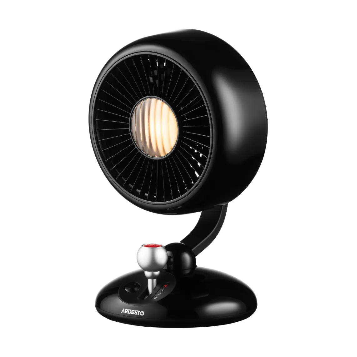 ARDESTO Table fan AviaFan FT-F3600BL desktop, 12cm, rechargeable, backlight, USB-A Type-C, black