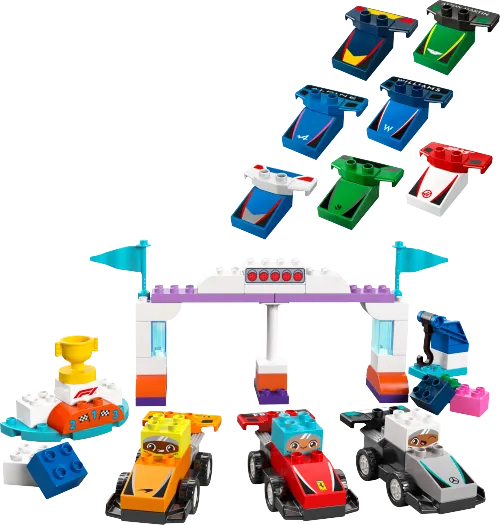 კონსტრუქტორი LEGO DUPLO Town F1 Team Race Cars & Drivers 10445
