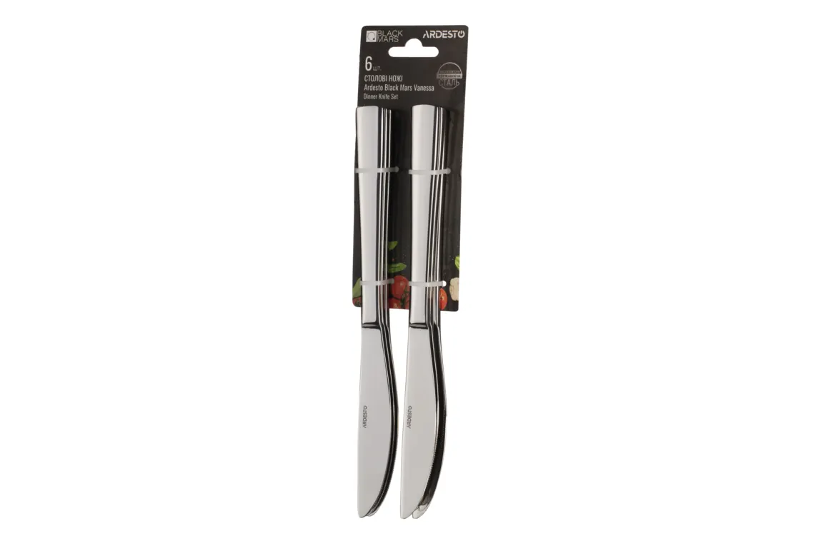 Ardesto Table knives set Black Mars Vanessa, 6pcs, stainless steel