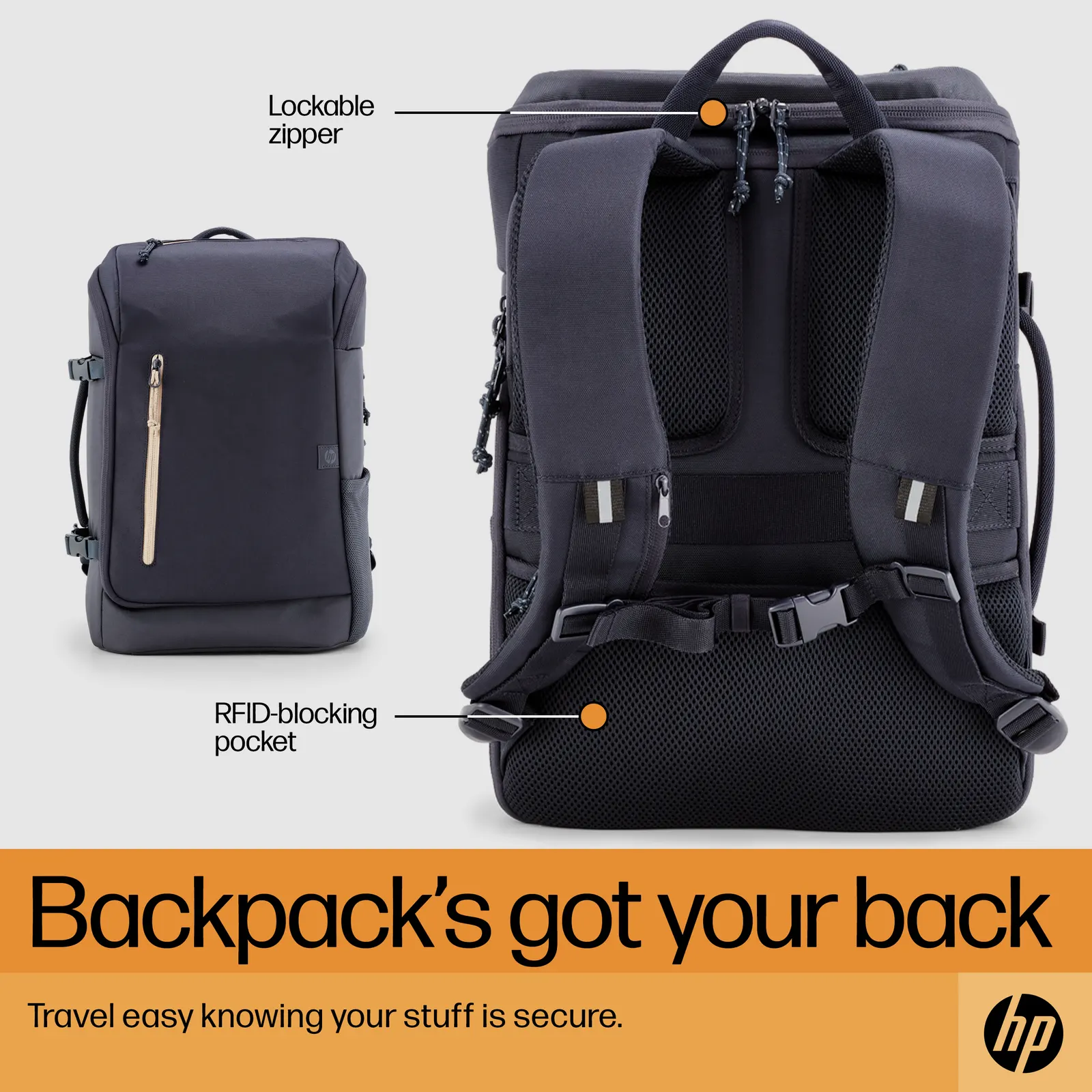 HP Travel 25 Liter 15.6 Iron Gray Laptop Backpack