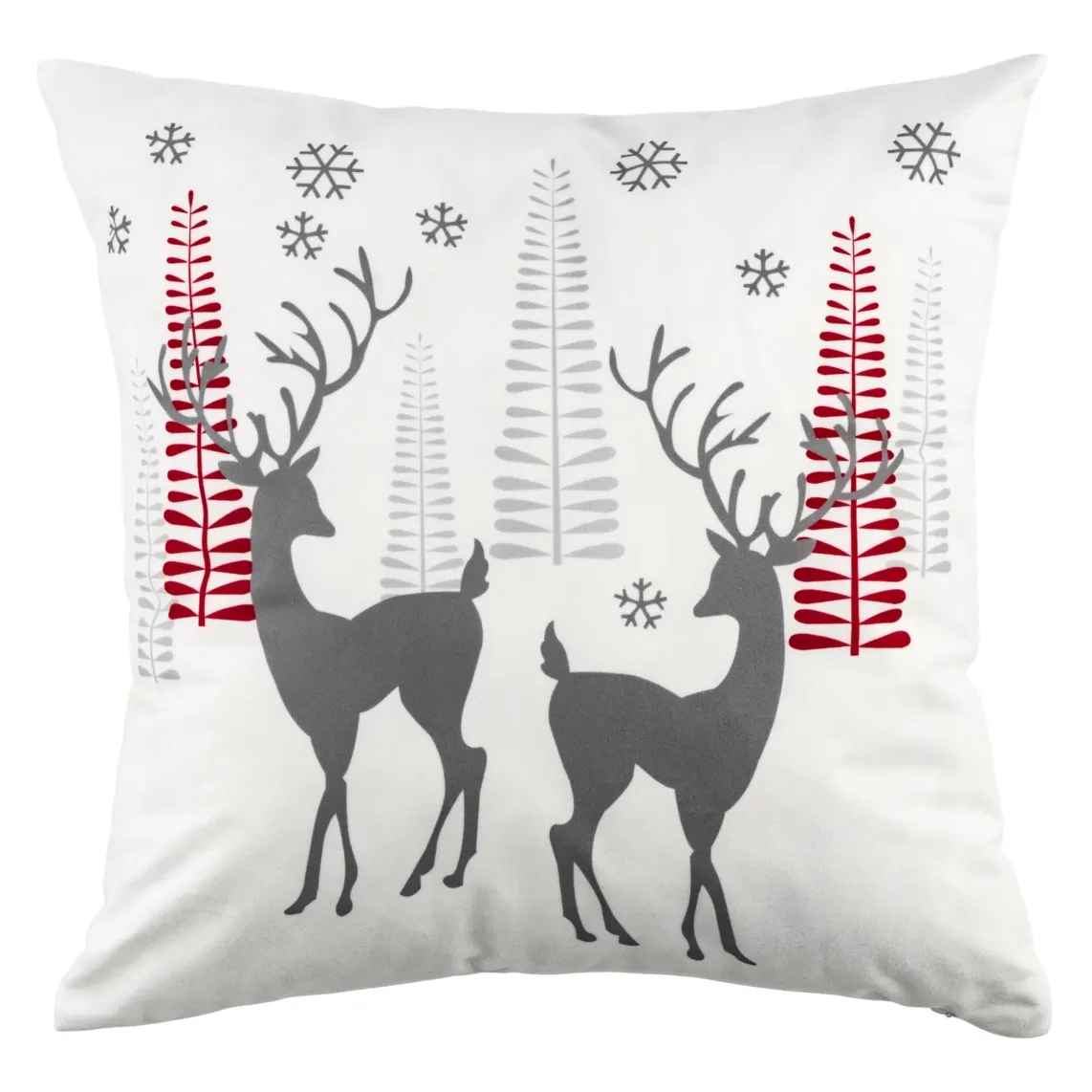 Ardesto Pillow decor. Christmas Deer 45x45cm, 100% polyester, white