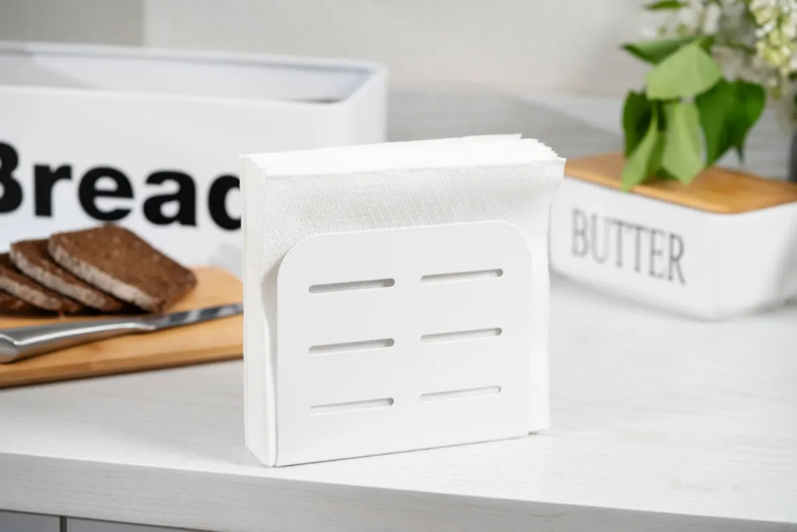 ხელსახოცის სადგამი Ardesto Napkin holder Midori 15x4x12.5cm, metal, white
