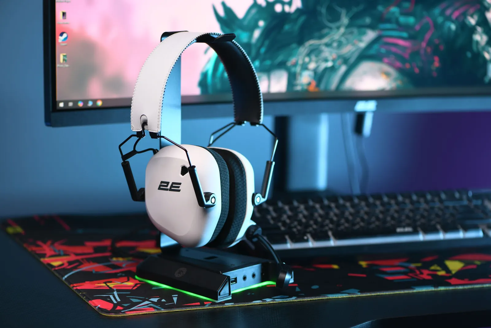 ყურსასმენი 2E GAMING Headset HG365, BT/WL, white