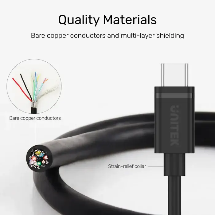 Y-C477BK,UNITEK , USB3.0 Type-C (M) to Type-C (M) Cable 1M.