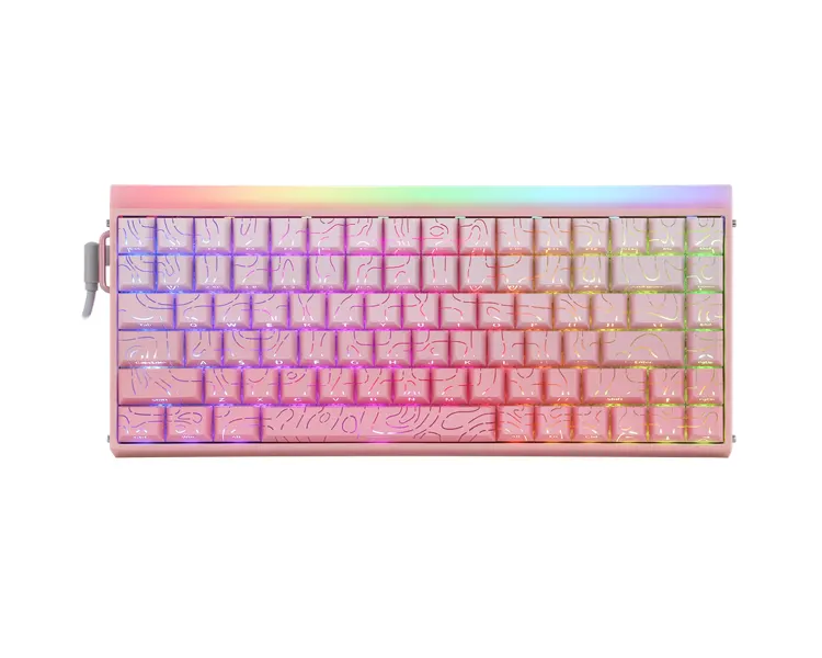კლავიატურა AULA HERO 84 RGB Wired Gaming Keyboard side-engraved keycaps Gradient Pink (Dragon King Magnetic Switch)