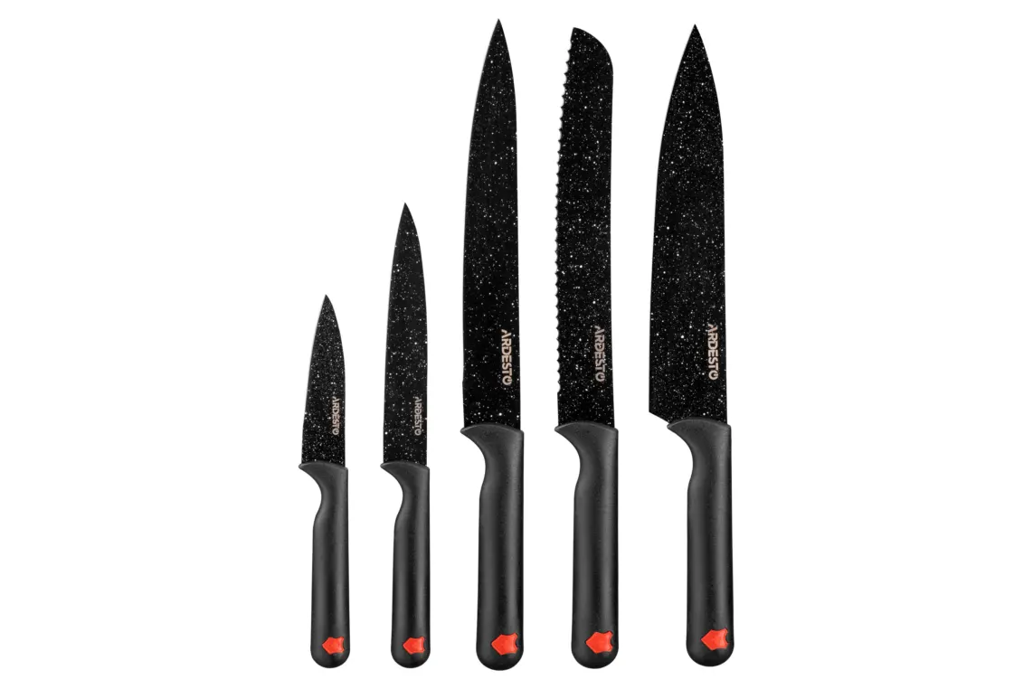 Ardesto Black Mars Knives Set 5 pcs, black, stainless steel, plastic