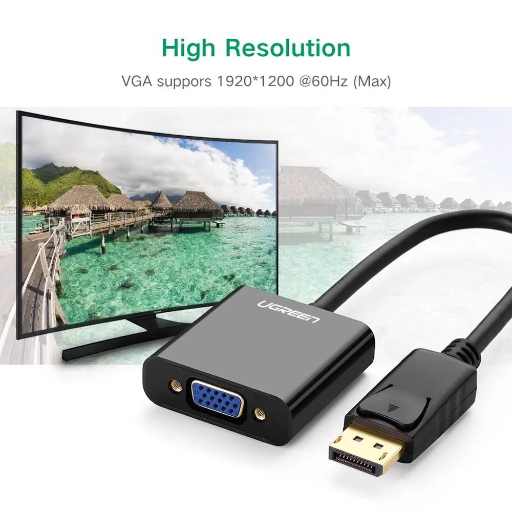 Adapter UGREEN DP109 (20415) DisplayPort to VGA Converter, Black