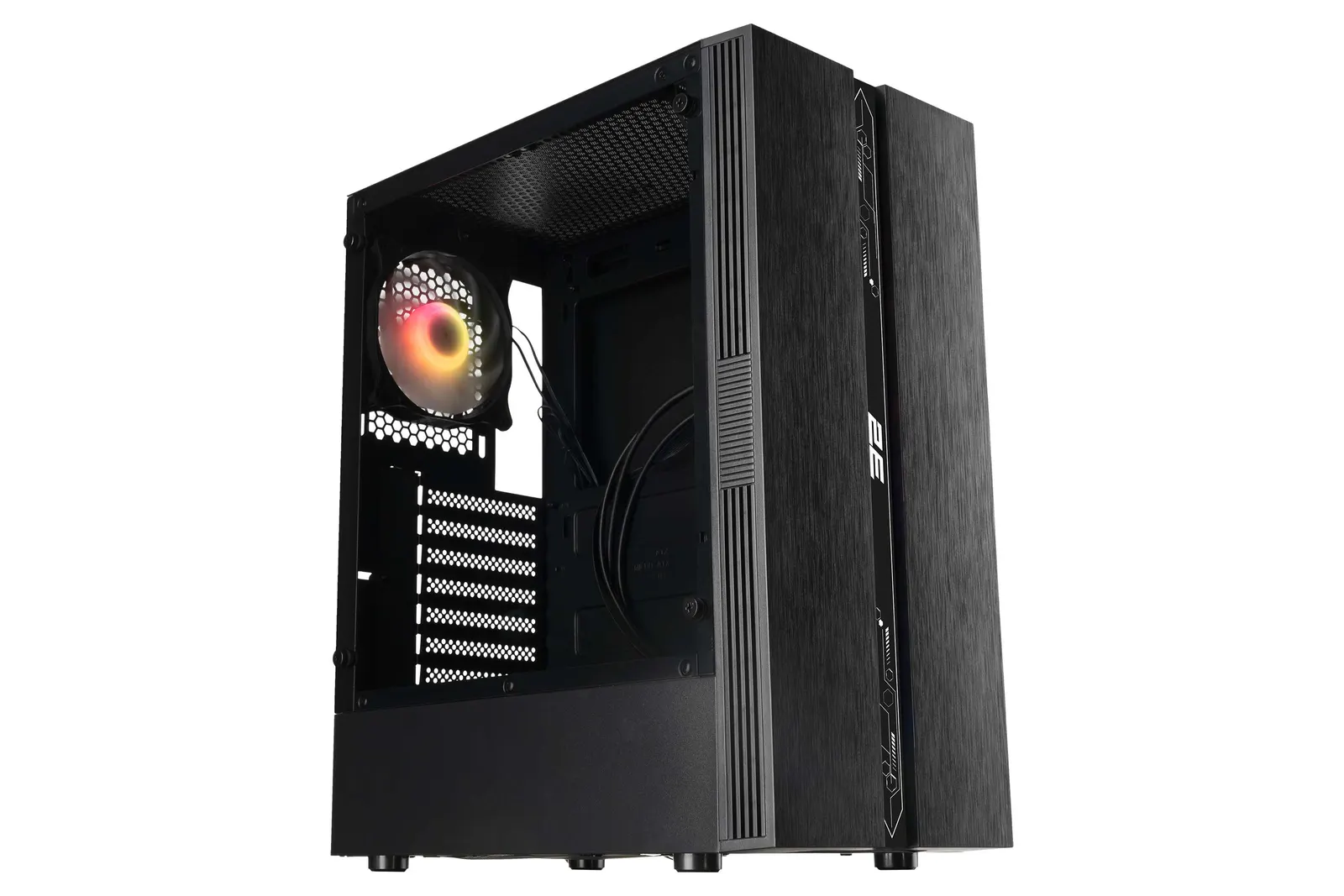 ქეისი 2E GAMING Computer case RUNA (G2107) MidT, 2xUSB2.0, 1xUSB3.0,1x120mm ARGB+ ARGB strip,TG (side panel),without PSU,black