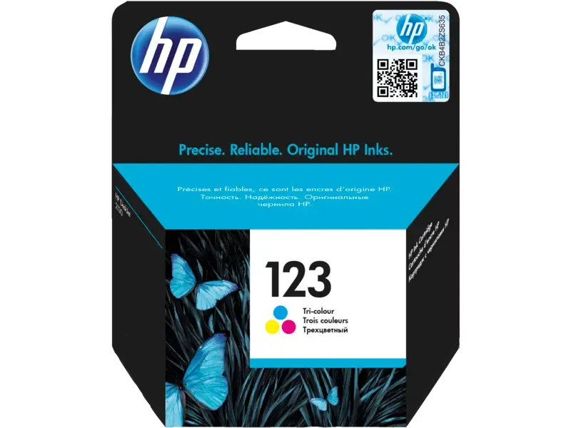 HP 123 Tri-color Ink Cartridge, F6V16AE.