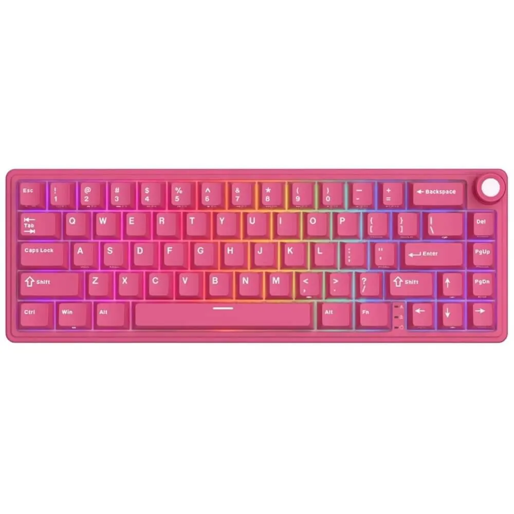 კლავიატურა Royal Kludge RK R65-BR-XH RGB Mechanical Keyboard, Cream Switch, Hot Swappable, Wired, USB, Berry Red