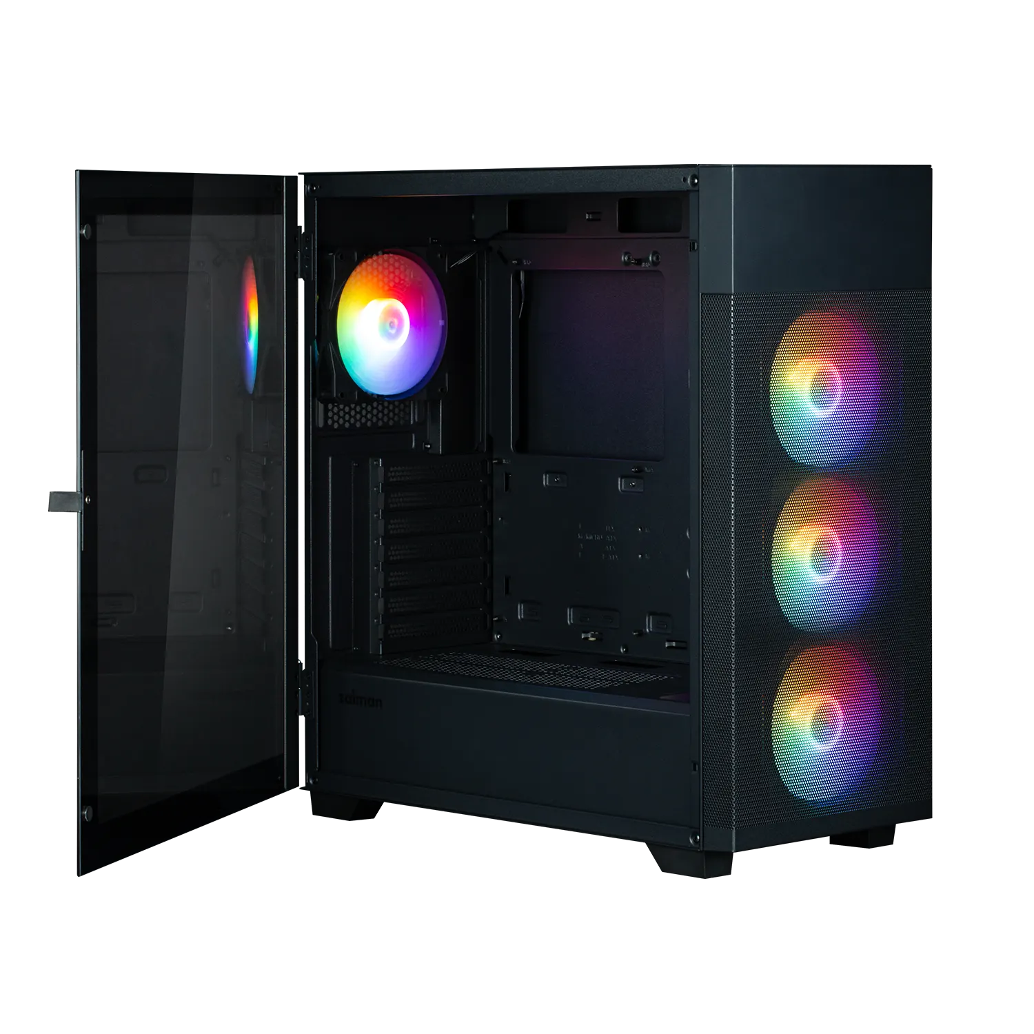 Zalman PC case S5 Neo without PSU, 1xUSB3.1, 1xUSB2.0, 4x120mm FRGB, VGA 390mm, LCS ready, TG Side Panel, ATX, black
