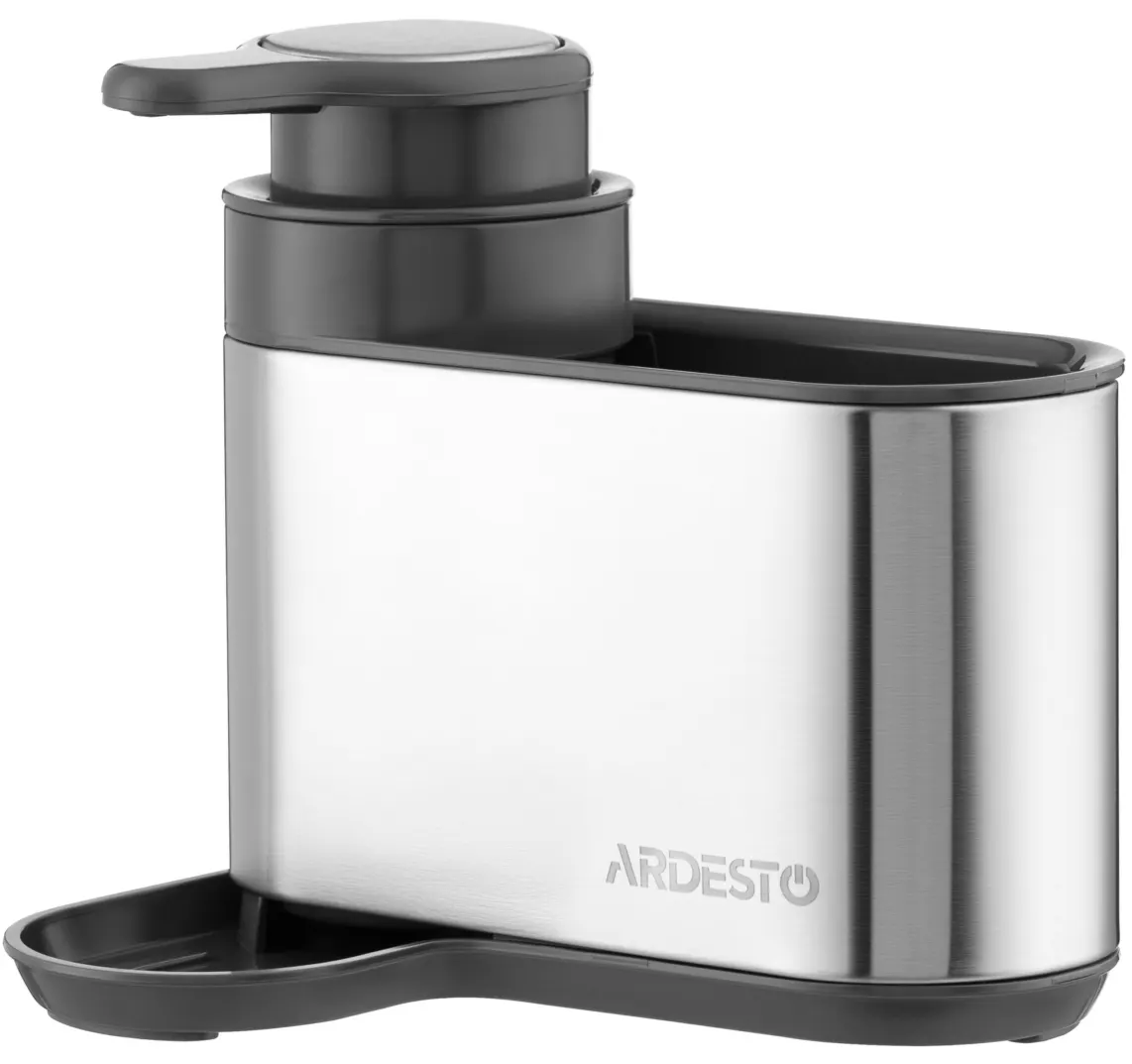 Ardesto Detergent organizer Minimalism, 8x12.7x16cm, plastic, stainless steel, grey