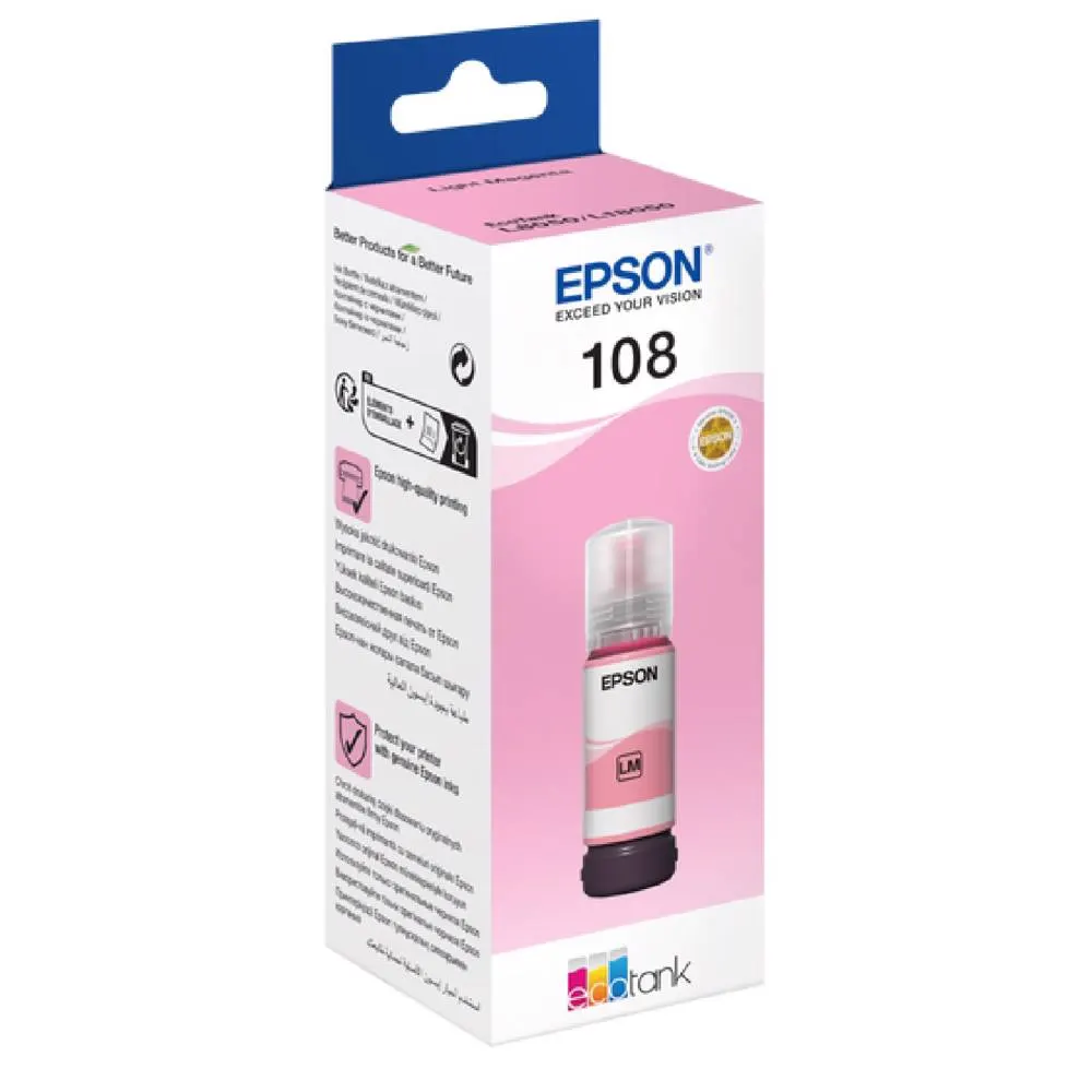 Epson კარტრიჯის მელანი 108 ECOTANK LIGHT MAGENTA INK BOTTLE C13T09C64A