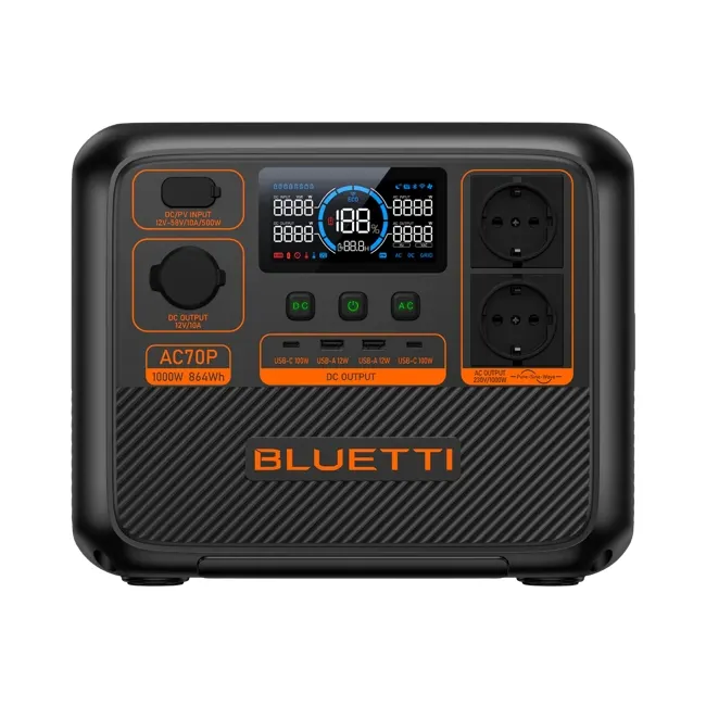 პორტატული კვების სადგური Bluetti AC70P Portable Power Station 1000W/ 864Wh