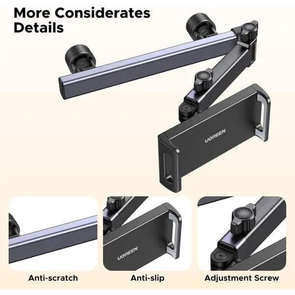 ტელეფონის სამაგრი LP904, UGREEN, Holder, ar Headrest Tablet Holder, Black/Grey.