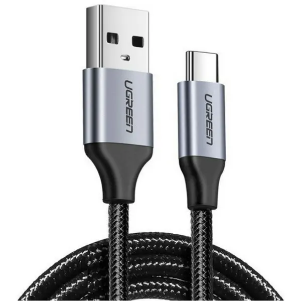 Type-C კაბელი UGREEN US288 USB-A to USB-C 2m Black