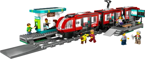 კონსტრუქტორი LEGO City Downtown streetcar and station 60423