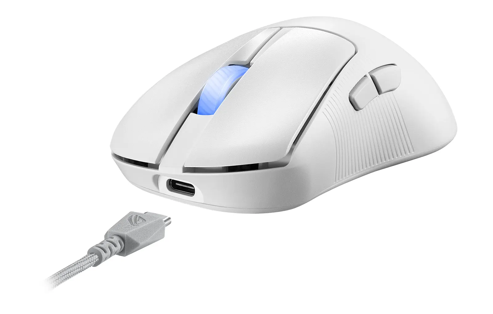 მაუსი ASUS Mouse ROG Keris II Ace, RGB, USB-A/WL/BT, white