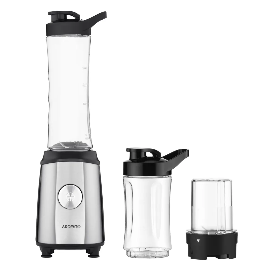 ბლენდერი Ardesto Blender for smoothies BG-F350, 350W, 2in1, bottle-600ml, bottle-300ml, coffee grinder, black+silver