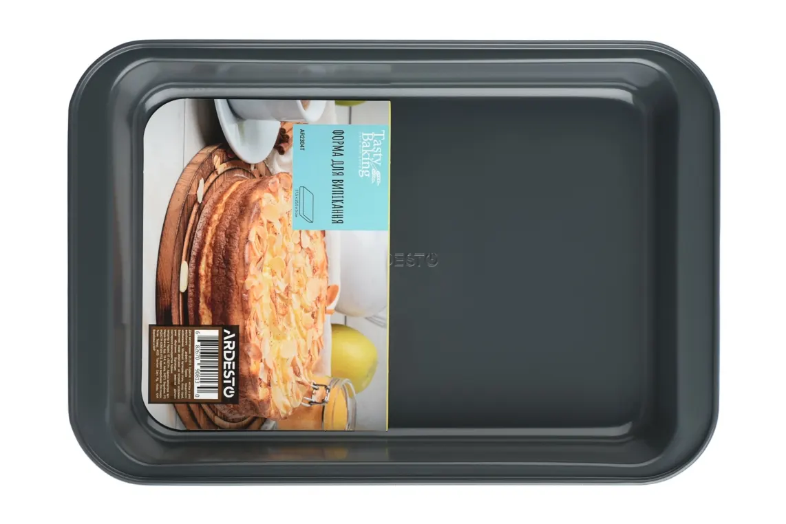 საცხობი ფორმა Ardesto Roaster pan Tasty baking, 37.5x25.5x5cm, carbon steel, rectangular, gray-blue