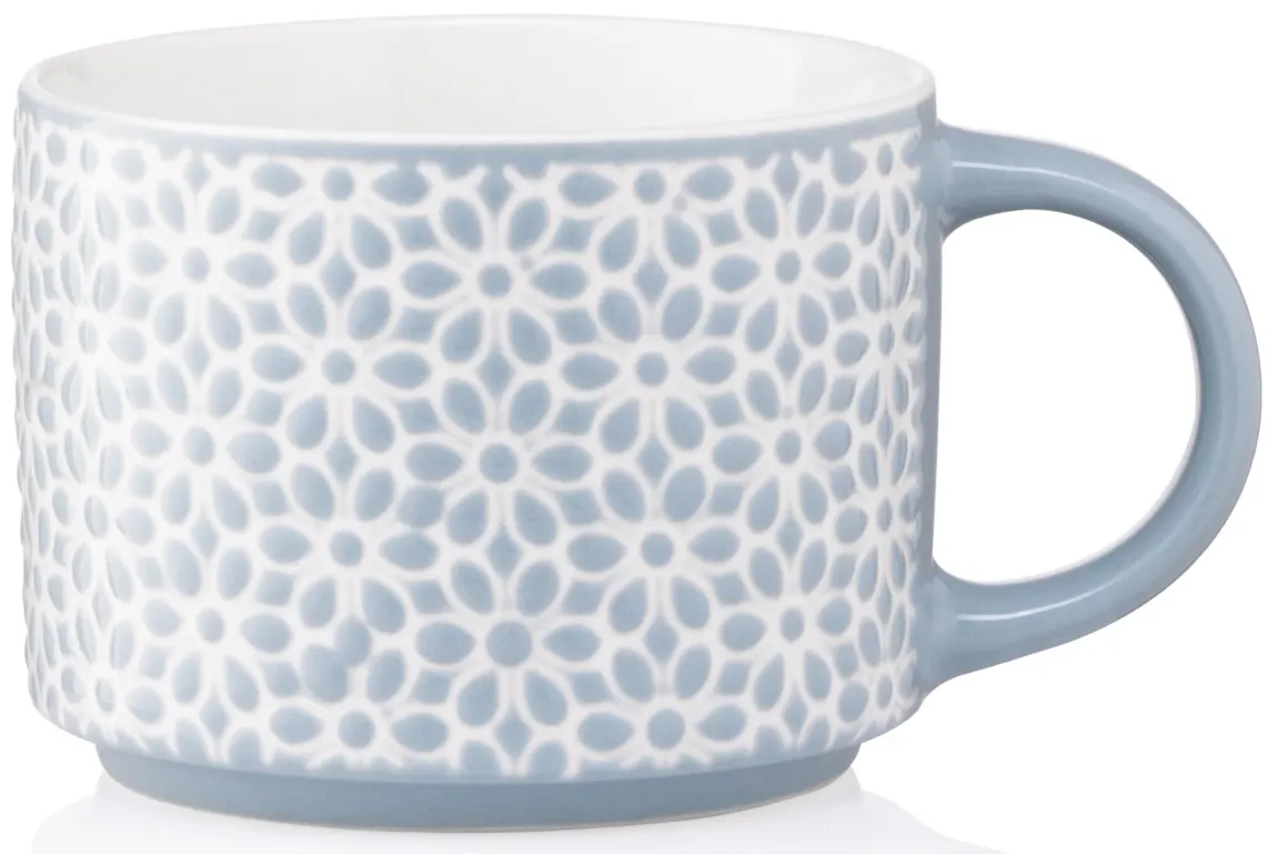 კათხა Mug ARDESTO Weaving B, 330ml, new bone china, blue-white