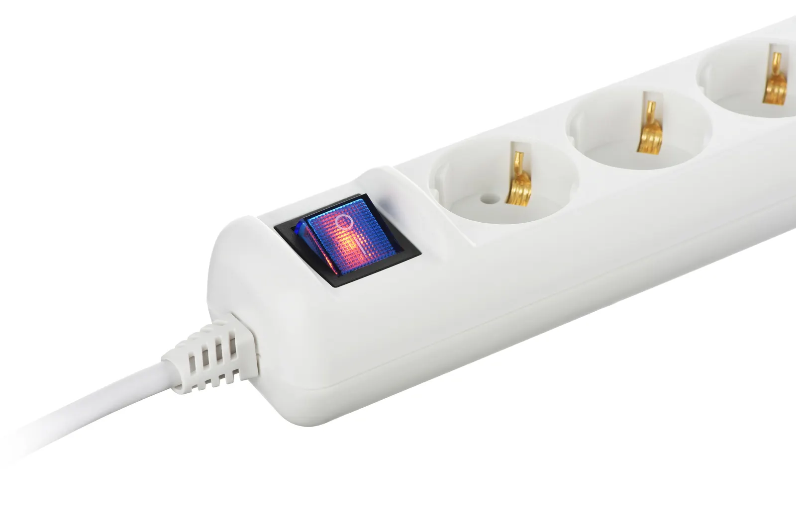 Power strip 2E 3XSchuko with switch, 3G*1.5mm, 1.5m, white