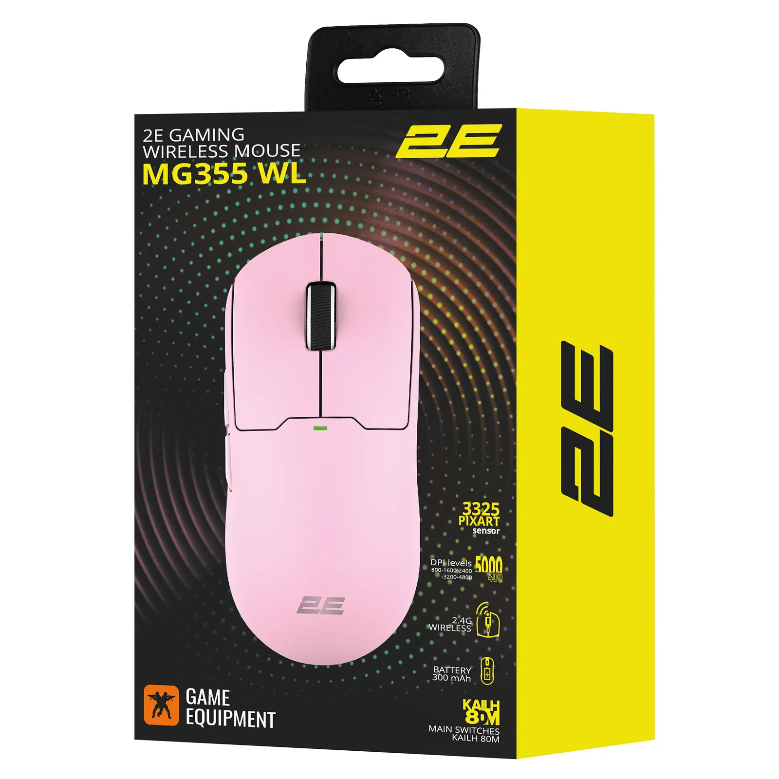 მაუსი 2E GAMING Mouse MG355 WL, RGB, USB-A/WL, pink
