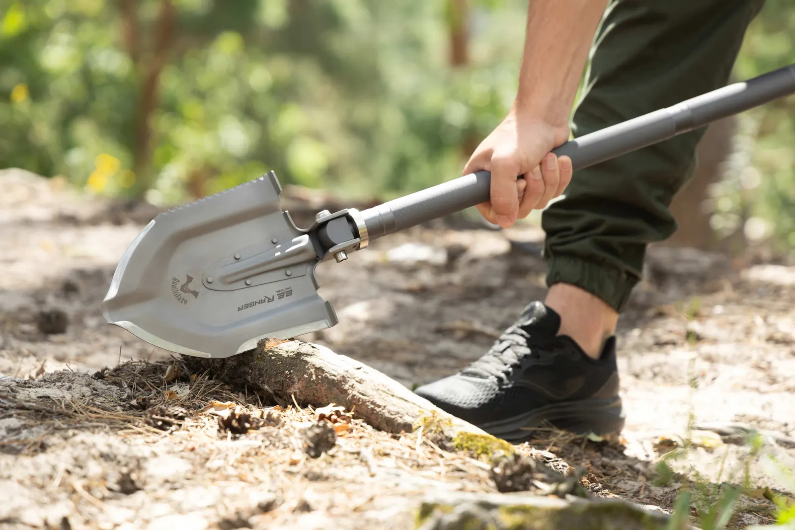 ნიჩაბი 2E Multitool tactical shovel Ranger Steel Gray collapsible, 22 in 1, with cover included, 103 cm max., 1.6 kg