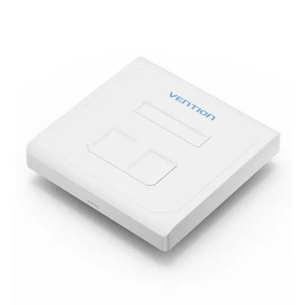 LAN როზეტი Vention 2-Port Keystone Jack Wall Plate White