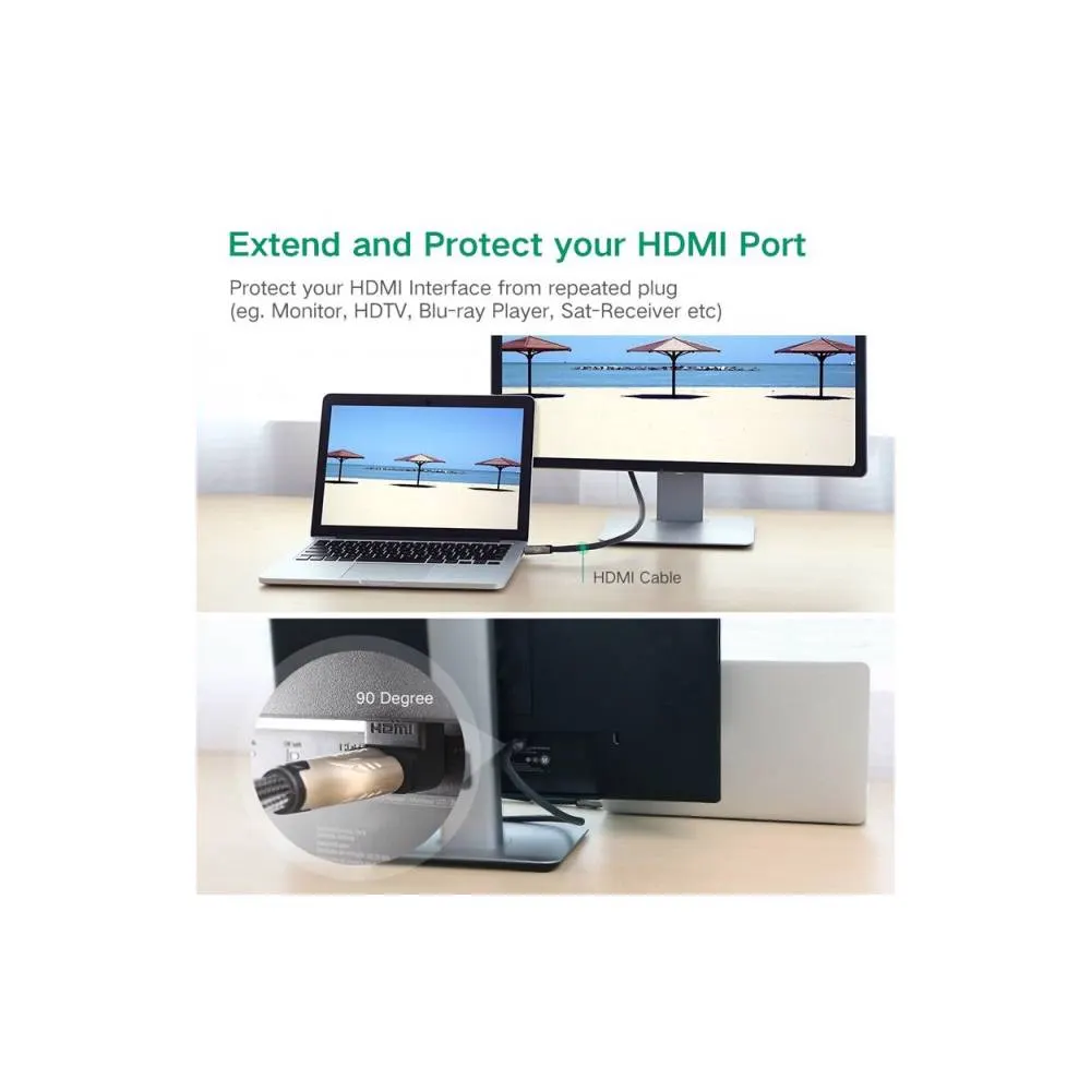 UGREEN HD112 (20109) HDMI Male to Female Adapter Down, Black