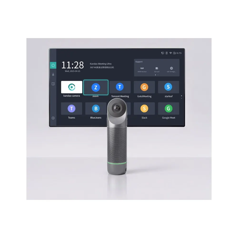Conference camera Kandao Meeting Pro 2 MT0901, 4K UHD, RJ45, HDMI, USB, Type-C, Bluetooth, WiFi, 360° All-in-one AI Conference Device, Black