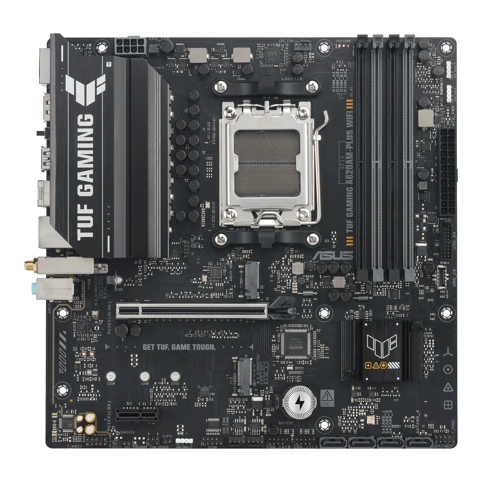 დედაპლატა ASUS Motherboard TUF GAMING A620AM-PLUS WIFI sAM5 A620 4xDDR5 HDMI DP Wi-Fi BT mATX