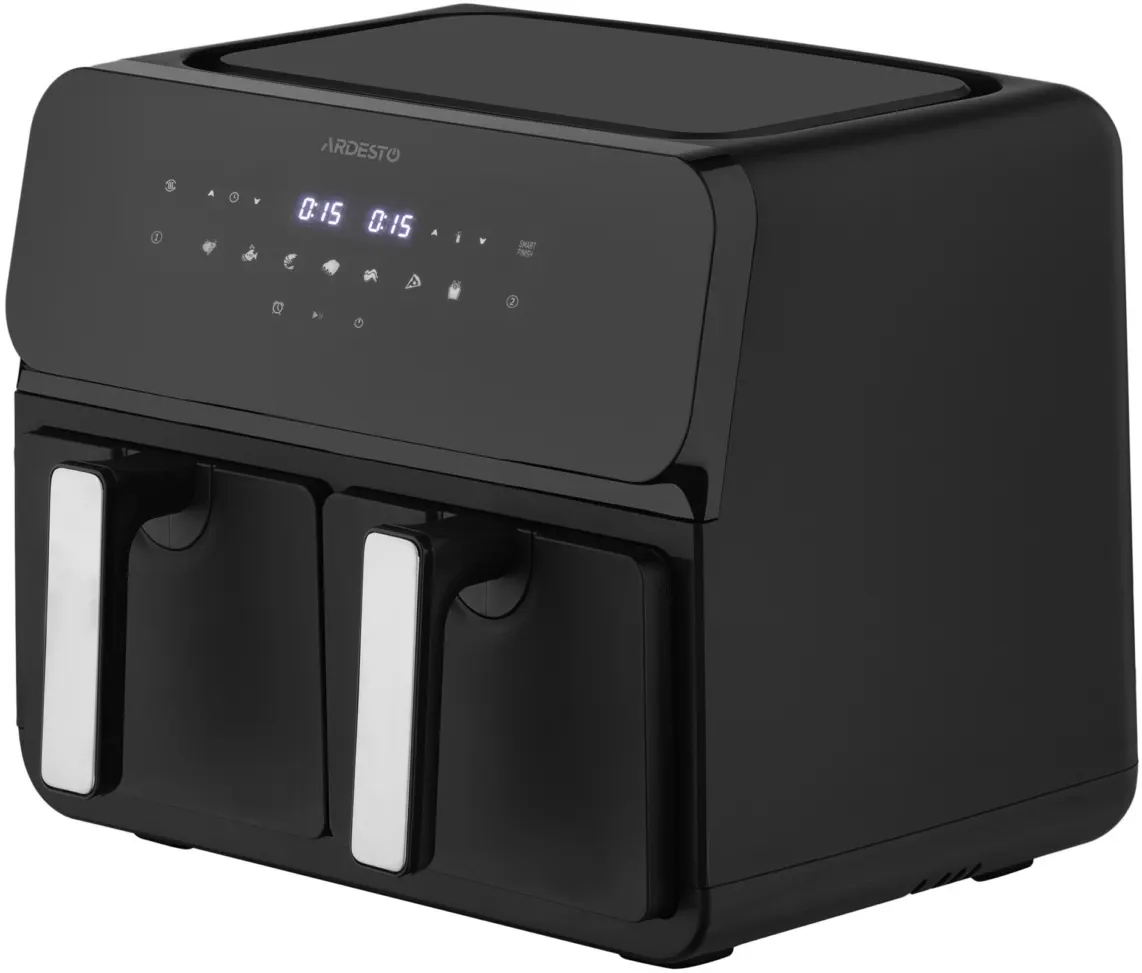 ARDESTO Air fryer 1700W, bowl-2*4.5L, touch control, 7 auto programs, plastic, black
