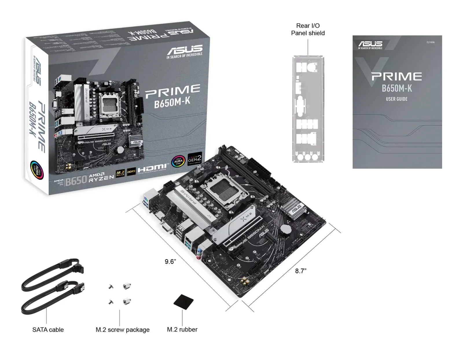 დედაპლატა ASUS Motherboard PRIME B650M-K sAM5 B650 2xDDR5 M.2 HDMI D-Sub mATX