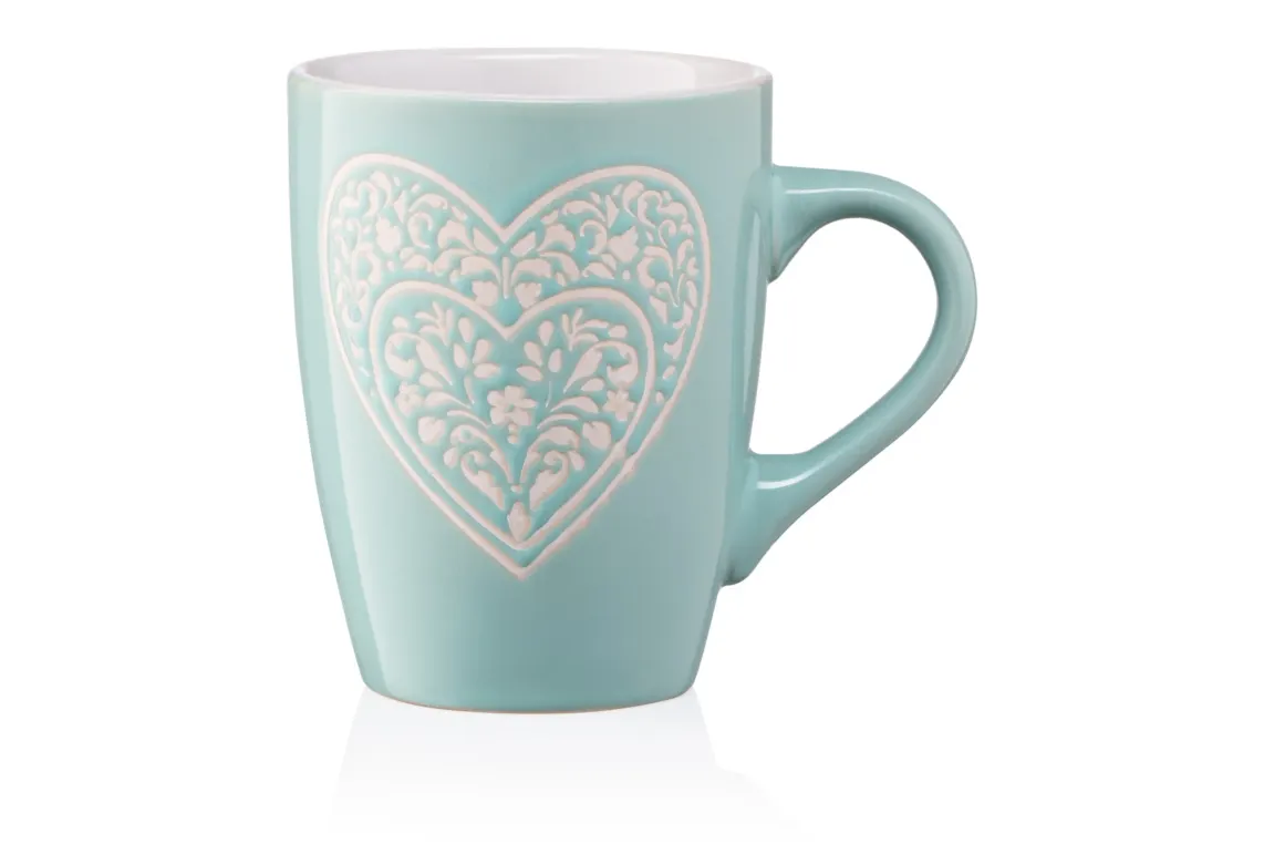კათხა Mug ARDESTO Heart, 330ml, ceramics, light blue