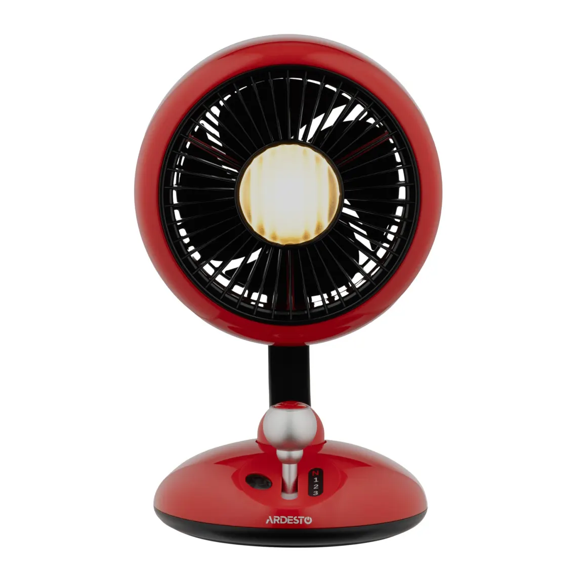ვენტილატორი ARDESTO Table fan AviaFan FT-F3600RD desktop, 12cm, rechargeable, backlight, USB-A Type-C, red