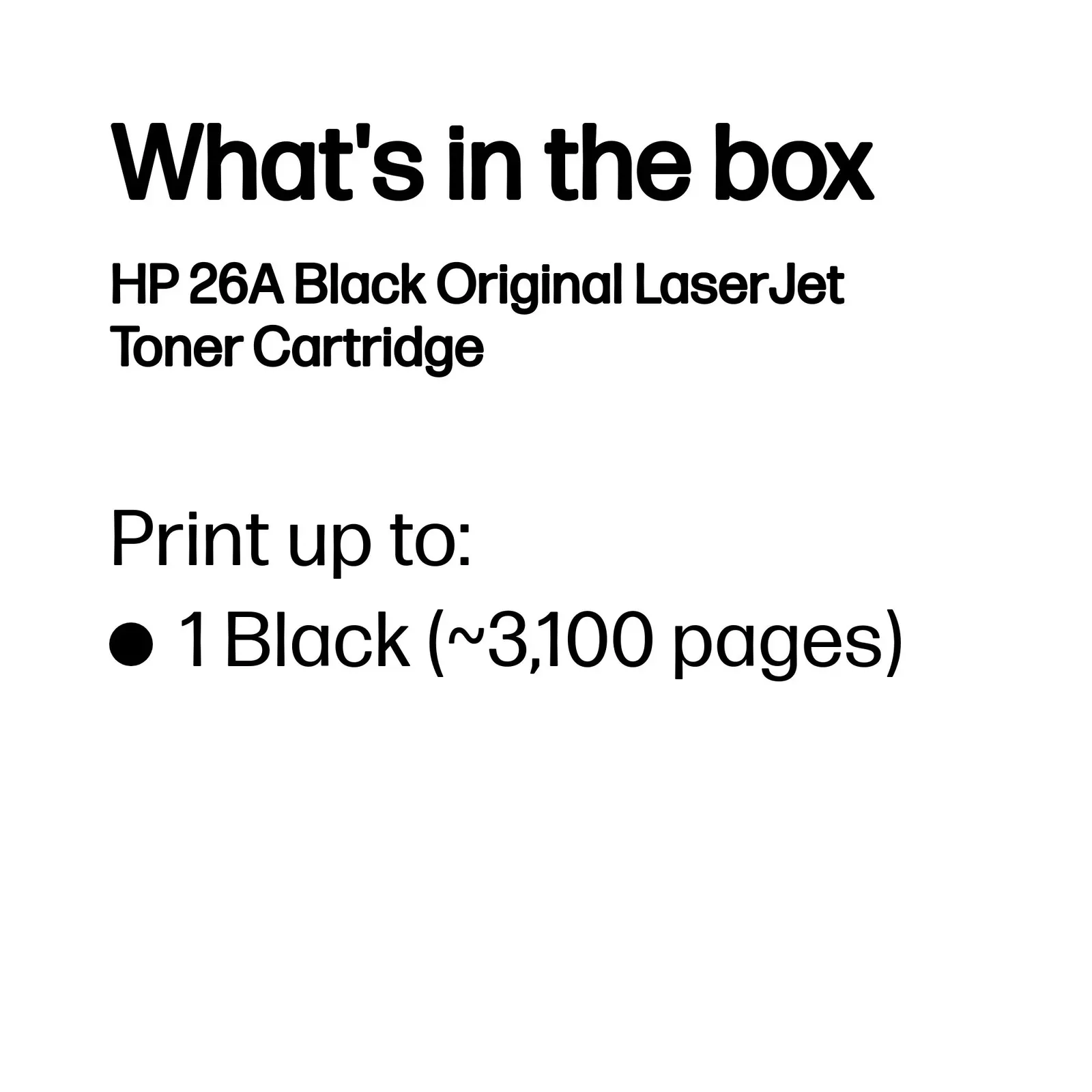 HP 26A Black Original LaserJet Toner Cartridge